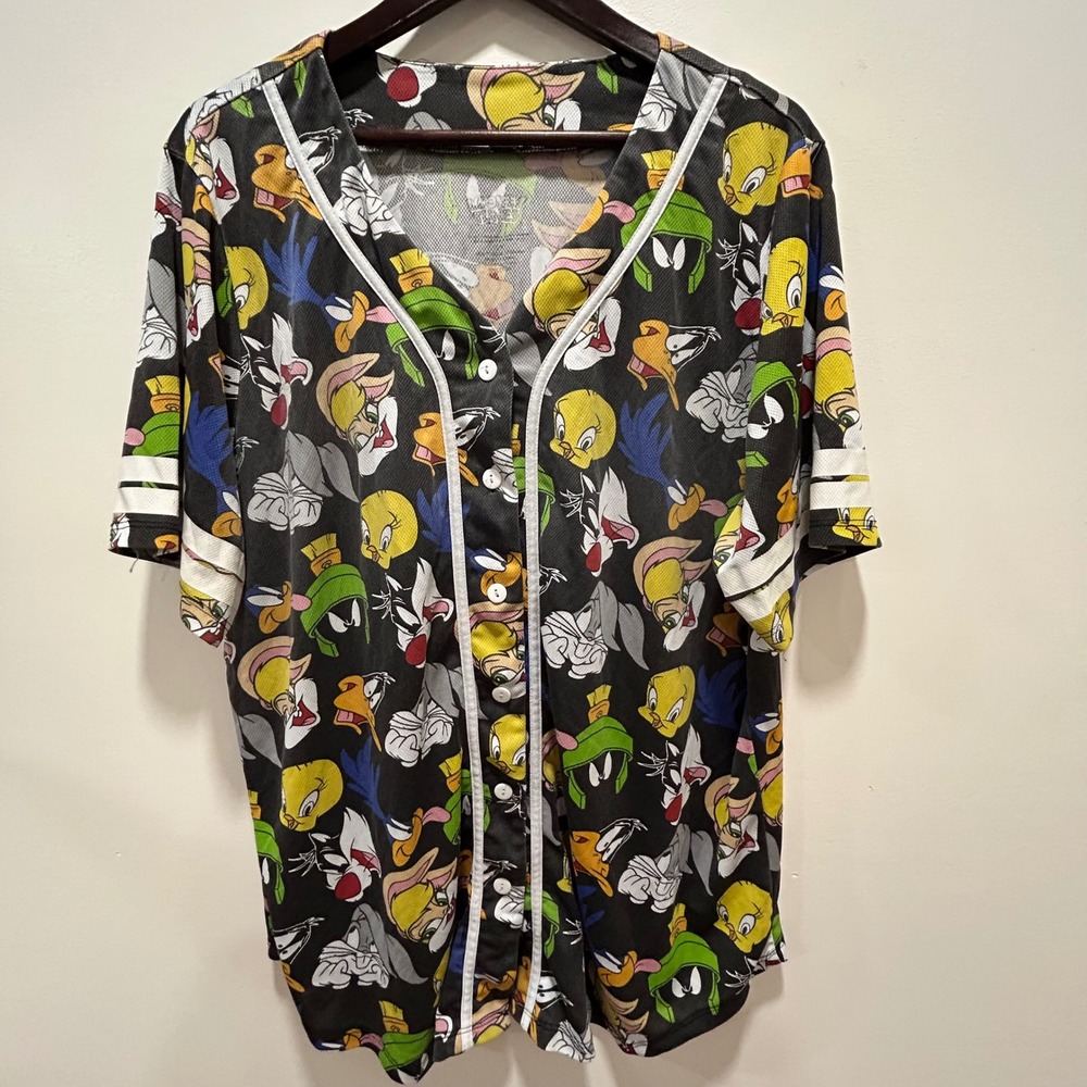 Looney Tunes Bugs Bunny Tweety Bird Baseball Jersey Shirt Cartoon Character